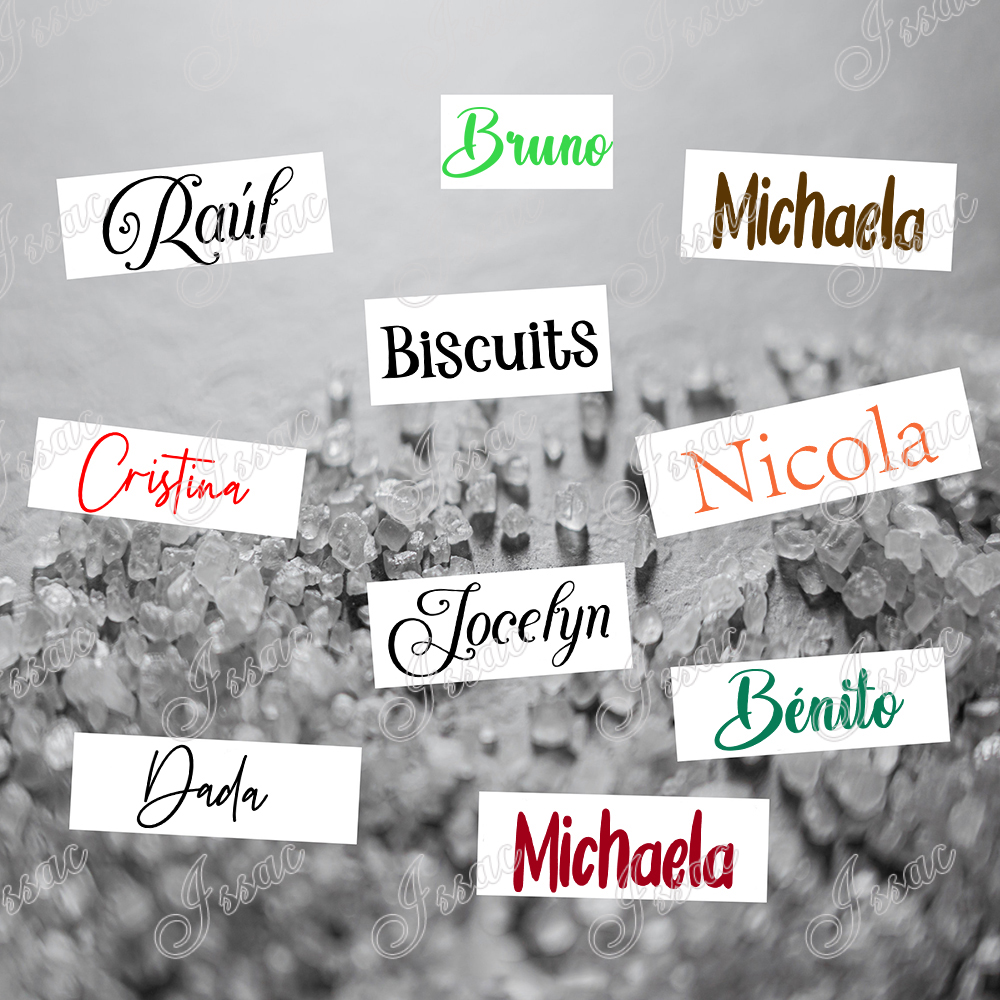 Laptop Accessories Name - Personalized Vinyl Waterproof Stickers, Water Bottle,